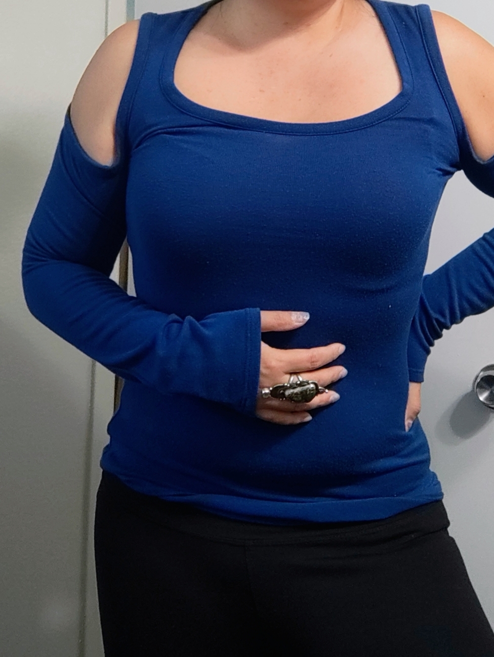 Foreign Exchange Royal Blue Crewneck Knit Top